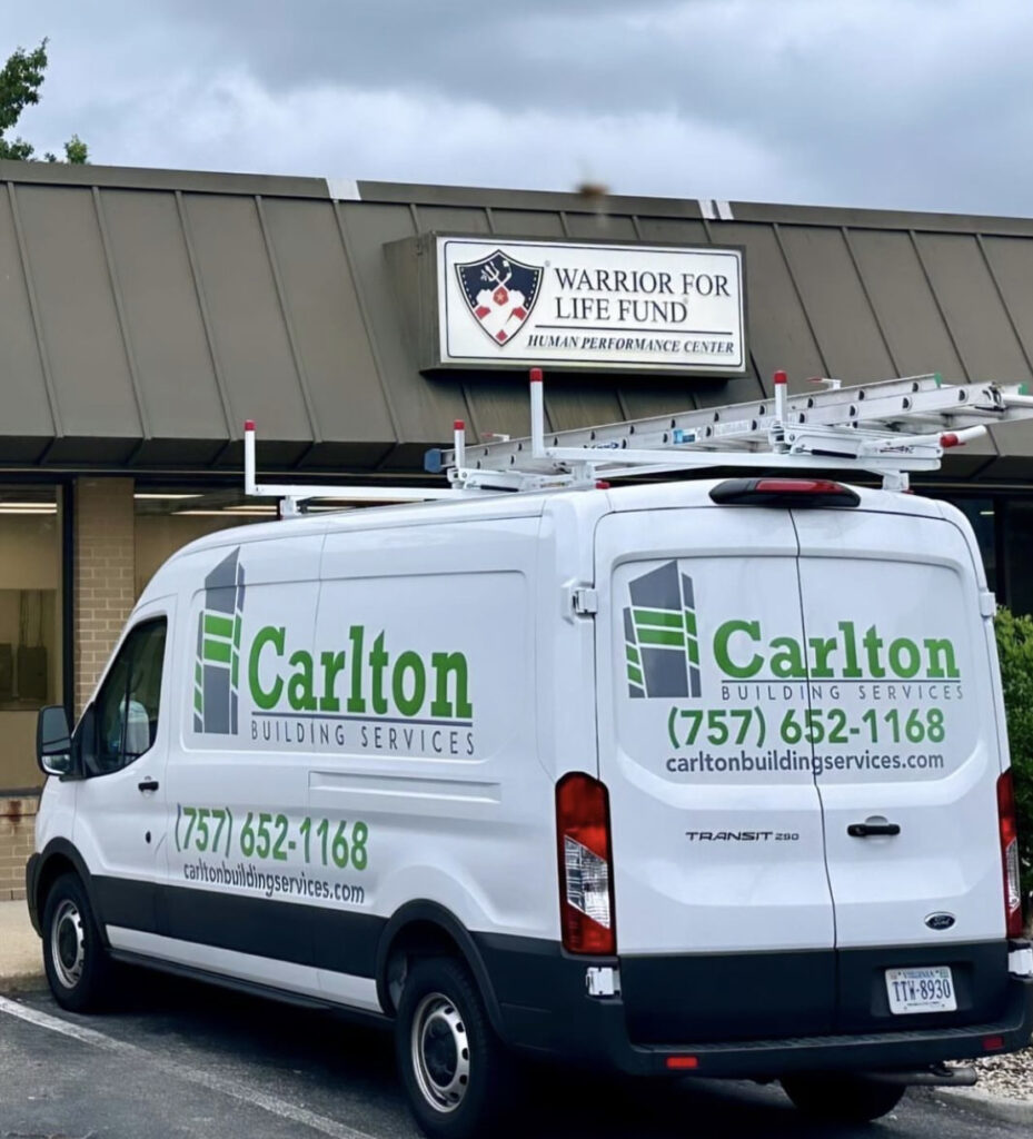 Warriors for Life Fund and Carlton Building Service van